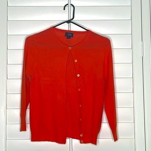 J. Crew Bright Spring Orange Italian Cashmere Cardigan Size M